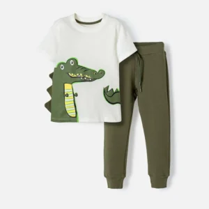 Conjunto LittleMic verde militar