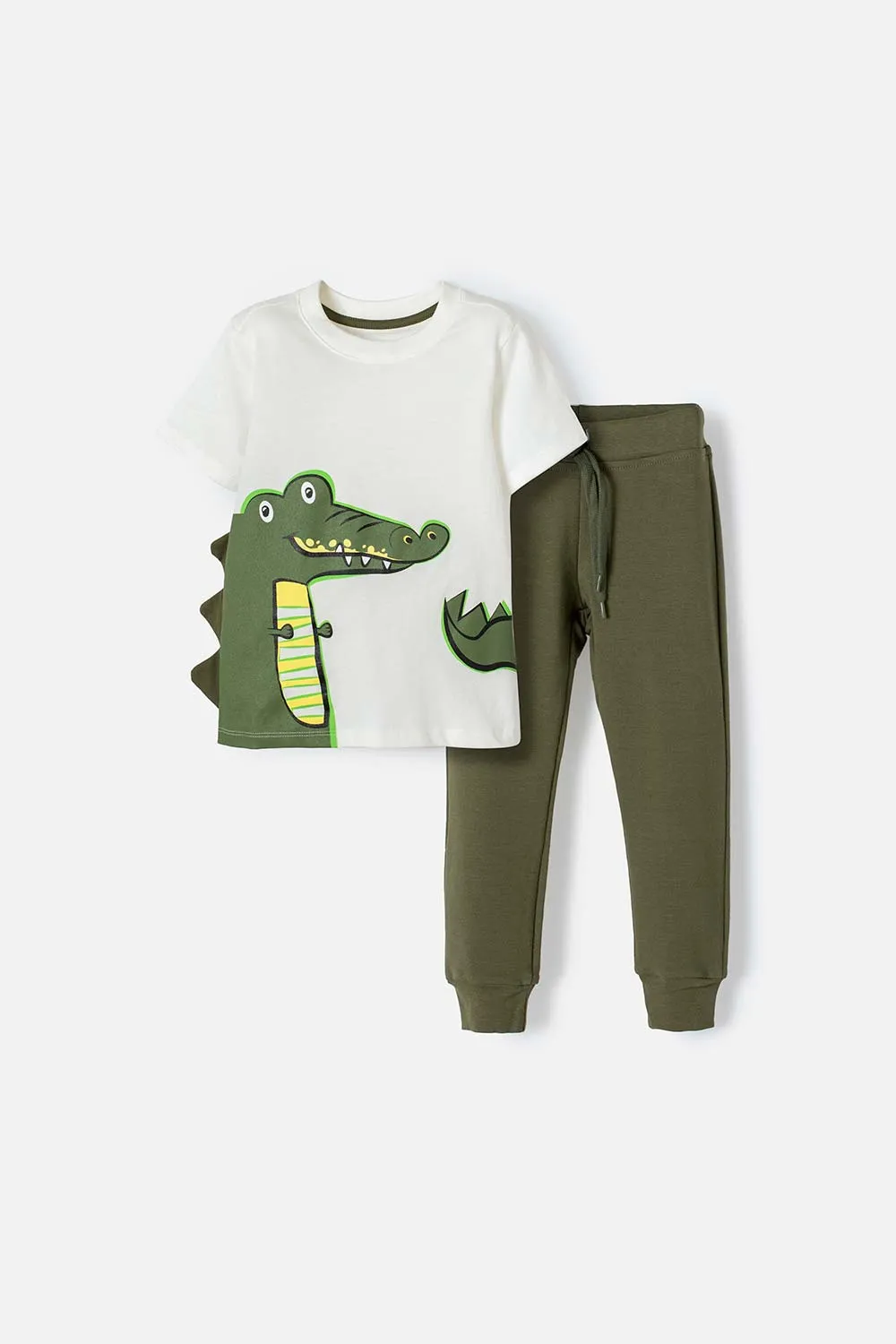 Conjunto LittleMic verde militar